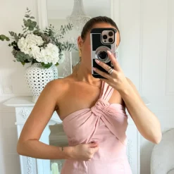 LONGUE ROBE EN LIN ROSE PASTEL