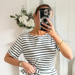 LONGUE ROBE MARINIÈRE À NOUER