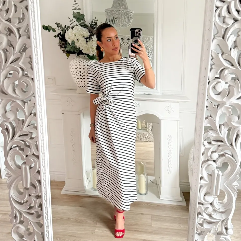 LONGUE ROBE MARINIÈRE À NOUER