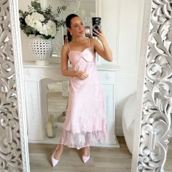 LONGUE ROBE PINK DENTELLE