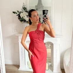 LONGUE ROBE TERRACOTA EN LIN