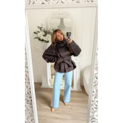 MANTEAU CHOCO À NOUER LÉANA