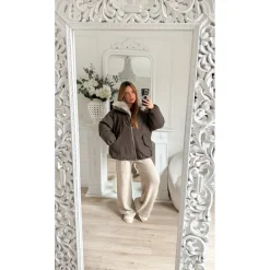 MANTEAU CHOCO COL FOURRURE ELIANE