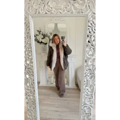 MANTEAU CHOCO COL FOURRURE ELIANE