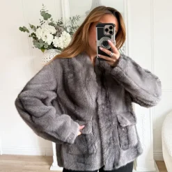 MANTEAU FOURRURE GRISE ROMANE