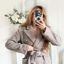 MANTEAU OFFICIER TAUPE ENOLA