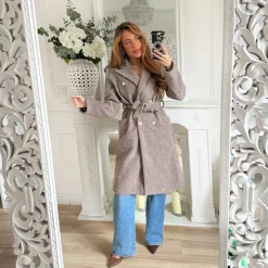 MANTEAU OFFICIER TAUPE ENOLA