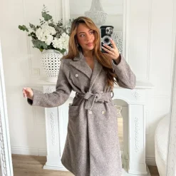 MANTEAU OFFICIER TAUPE ENOLA