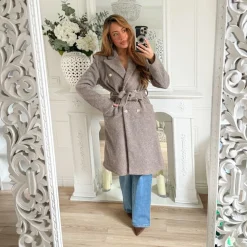 MANTEAU OFFICIER TAUPE ENOLA