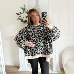 MAXI PULL MOUMOUTE LÉOPARD DAPHNÉ