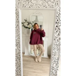 MAXI SWEAT BURGUNDY À CAPUCHE SKI ALEXANDRINE