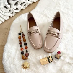 MOCASSINS SIMILI NUDE