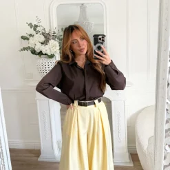 PALAZZO JAUNE AVEC CEINTURE LOUISETTE