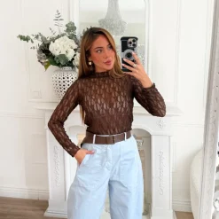 PANTALON BARREL BLEU CIEL AVEC CEINTURE