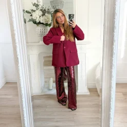 PANTALON BURGUNDY SEQUINS ASIA