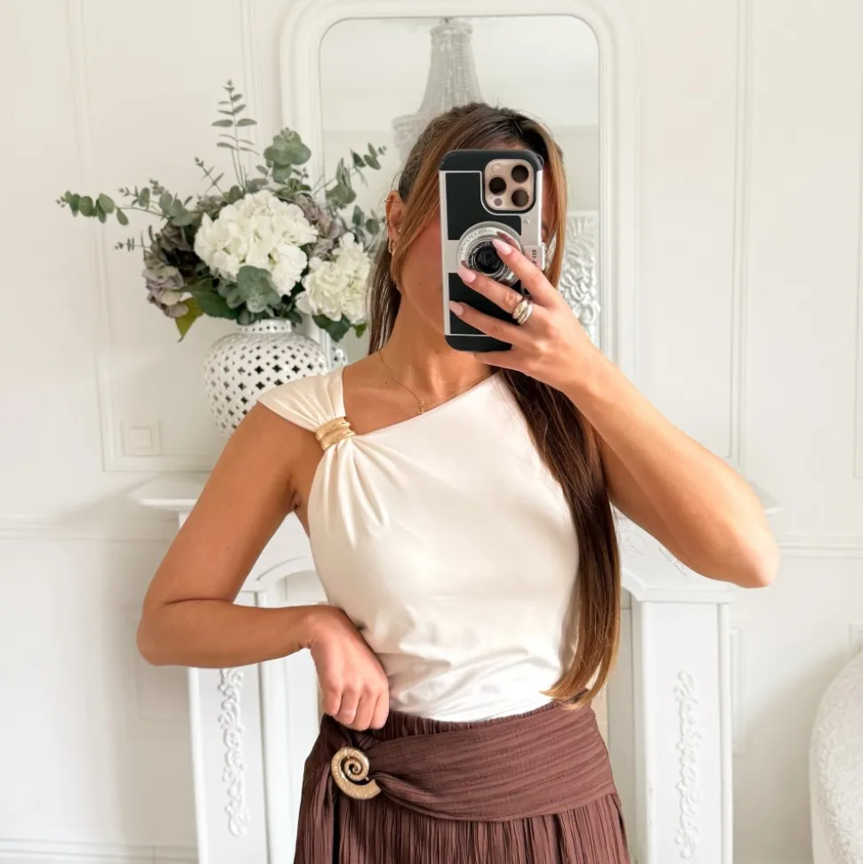 PANTALON FLUIDE PLISSÉ CHOCO BIJOUX