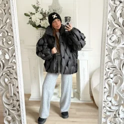 PANTALON MAILLE GRIS CLAIR