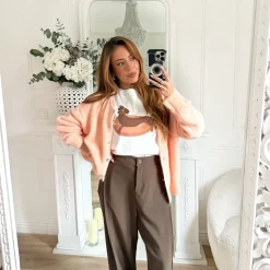 PANTALON TAILLEUR CHOCO CHINÉ LILY