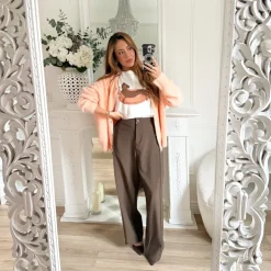 PANTALON TAILLEUR CHOCO CHINÉ LILY