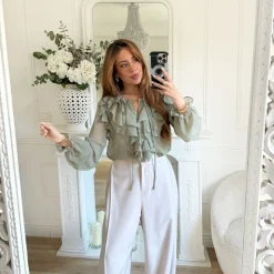 PANTALON TAILLEUR GRIS CLAIR SABINE