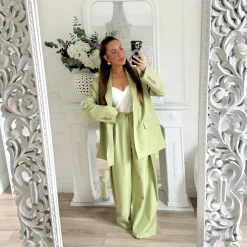 PANTALON TAILLEUR PALAZZO OLIVE