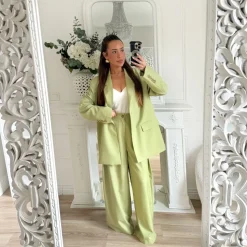 PANTALON TAILLEUR PALAZZO OLIVE