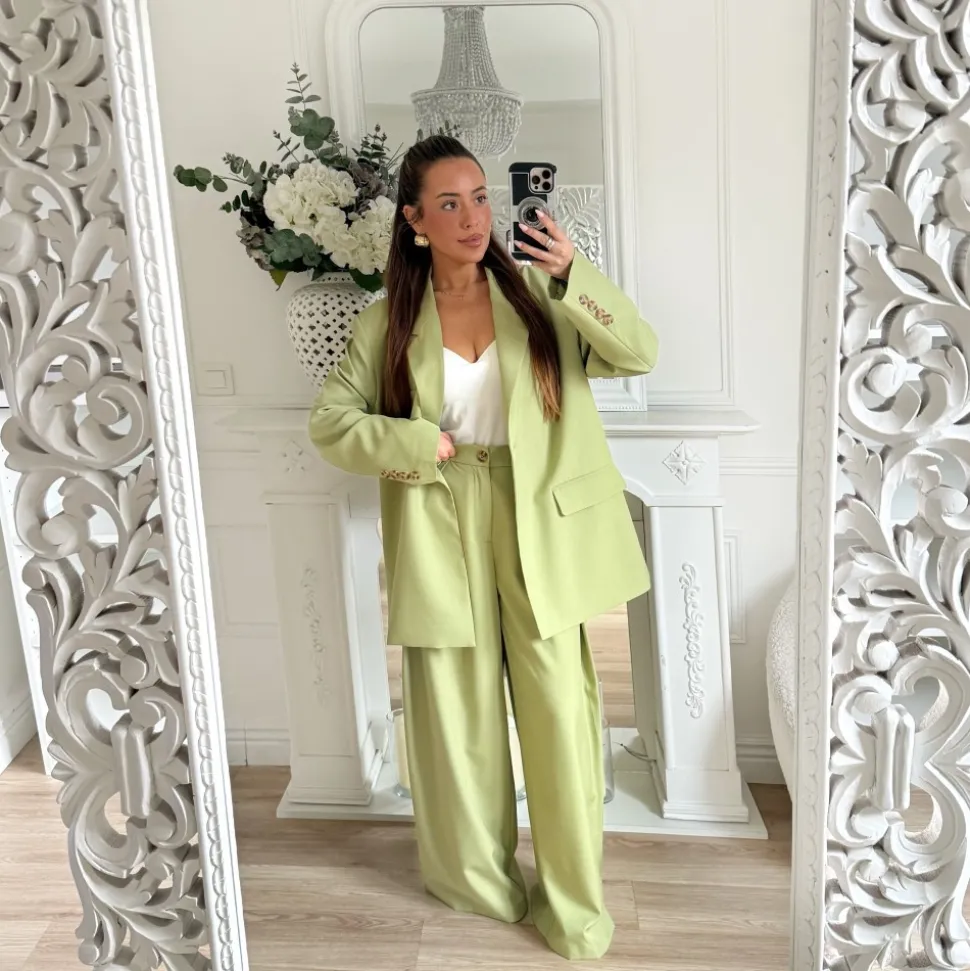 PANTALON TAILLEUR PALAZZO OLIVE