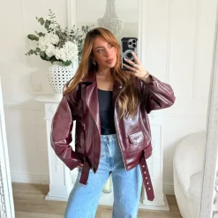 PERFECTO LOOSE BURGUNDY EFFET VINYLE