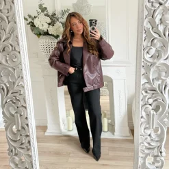 PERFECTO OVERSIZE CUIR BURGUNDY