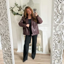 PERFECTO OVERSIZE CUIR BURGUNDY