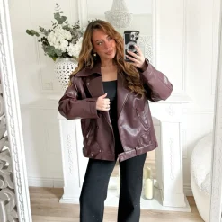 PERFECTO OVERSIZE CUIR BURGUNDY