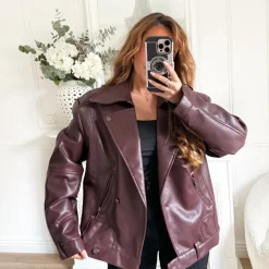 PERFECTO OVERSIZE CUIR BURGUNDY