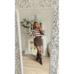 POLO RAYURES BEIGE BORDEAUX FRANCINE