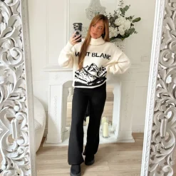 PULL BEIGE COL ROULÉ MONT BLANC CLÉO