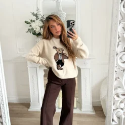 PULL BEIGE OURSON APOLLINE