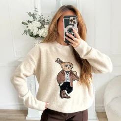 PULL BEIGE OURSON APOLLINE