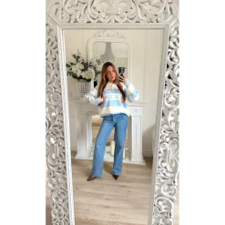 PULL BEIGE STYLE POLO RAYURES NEW YORK