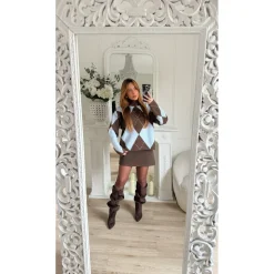 PULL BLEU TARTAN CHOCO ANAÏS