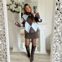 PULL BLEU TARTAN CHOCO ANAÏS