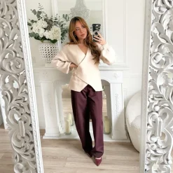 PULL CACHE COEUR BEIGE LUCIE