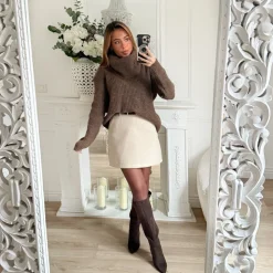 PULL COL ROULÉ AMOVIBLE CHOCO ALBANE