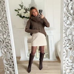 PULL COL ROULÉ AMOVIBLE CHOCO ALBANE