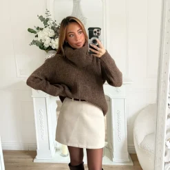 PULL COL ROULÉ AMOVIBLE CHOCO ALBANE