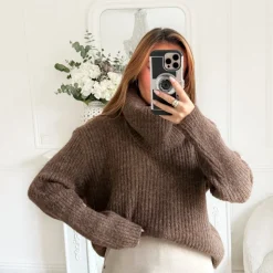 PULL COL ROULÉ AMOVIBLE CHOCO ALBANE