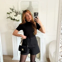 PULL COL ROULE MANCHES COURTES ANGÉLE