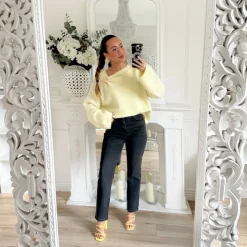 PULL JAUNE BIJOU DORÉ