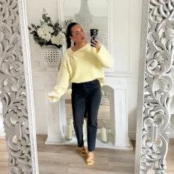 PULL JAUNE BIJOU DORÉ