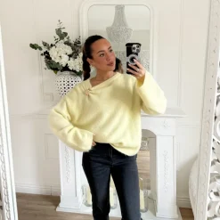 PULL JAUNE BIJOU DORÉ