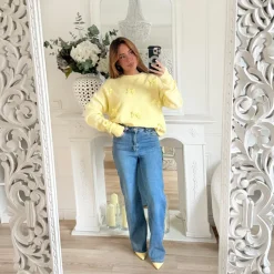 PULL JAUNE NOEUDS NOEUDS