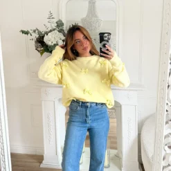 PULL JAUNE NOEUDS NOEUDS